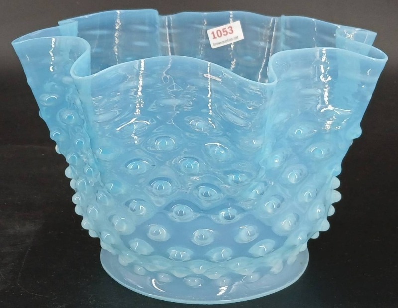 Blue Opalescent Hobnail Glass Lamp Shade