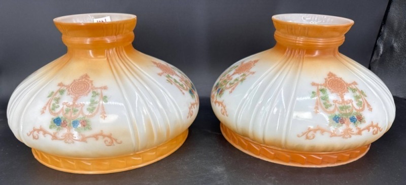Pr. Glass Lamp Shades, 7.25" tall
