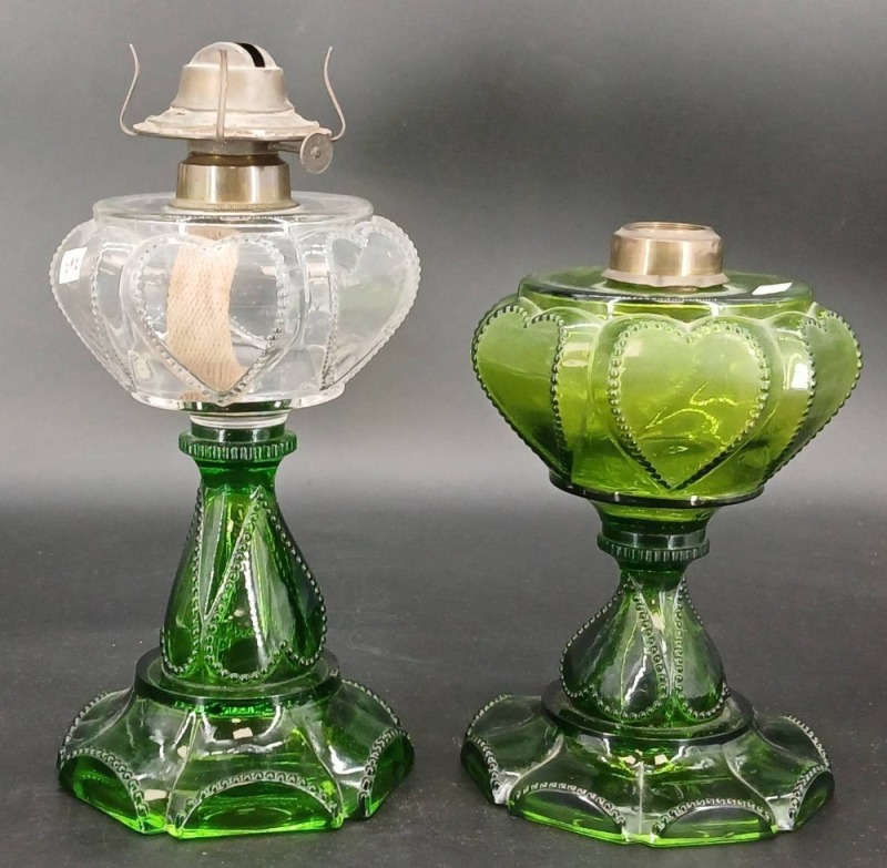 Emerald Green Queen Heart Kerosene Lamps