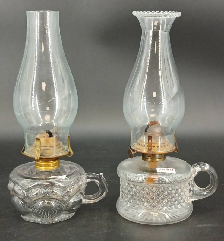 (2) EAPG Finger-hold Oil Lamps