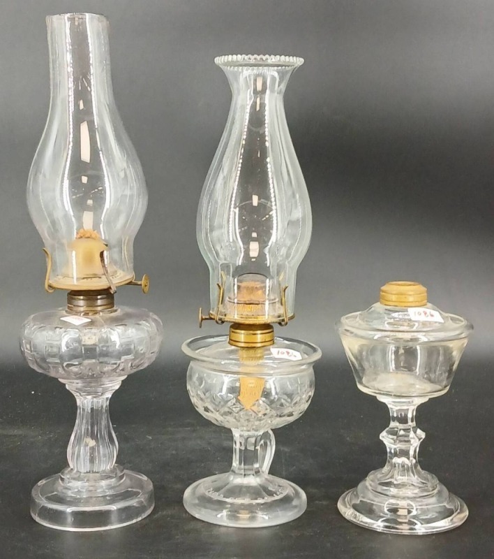 (3) EAPG Clear Oil Lamps