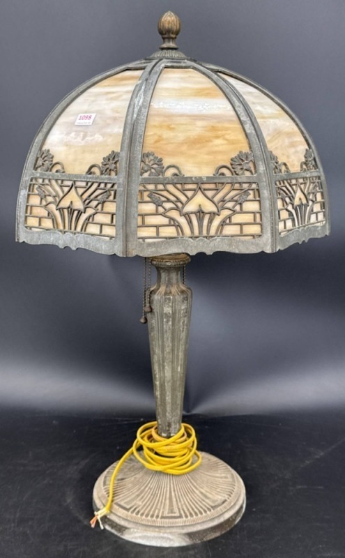 Metal Table Lamp with Filigree Shade
