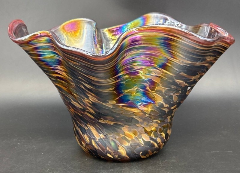 Contemporary Artist-Signed Glass Bowl