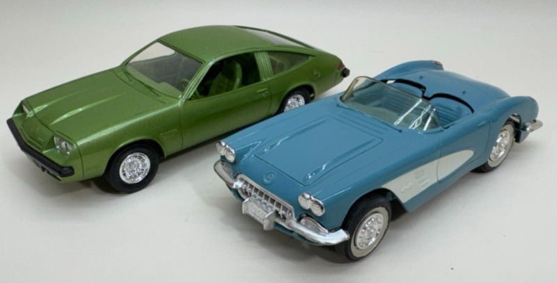 (2) Plastic Promo Cars: 1976 Monza & 1959 Chevrolet Corvette