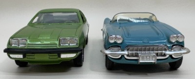(2) Plastic Promo Cars: 1976 Monza & 1959 Chevrolet Corvette - 2