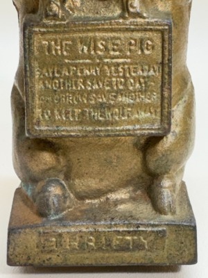 Thrifty Pig Cast Iron Bank, 6.5" Tall - 2