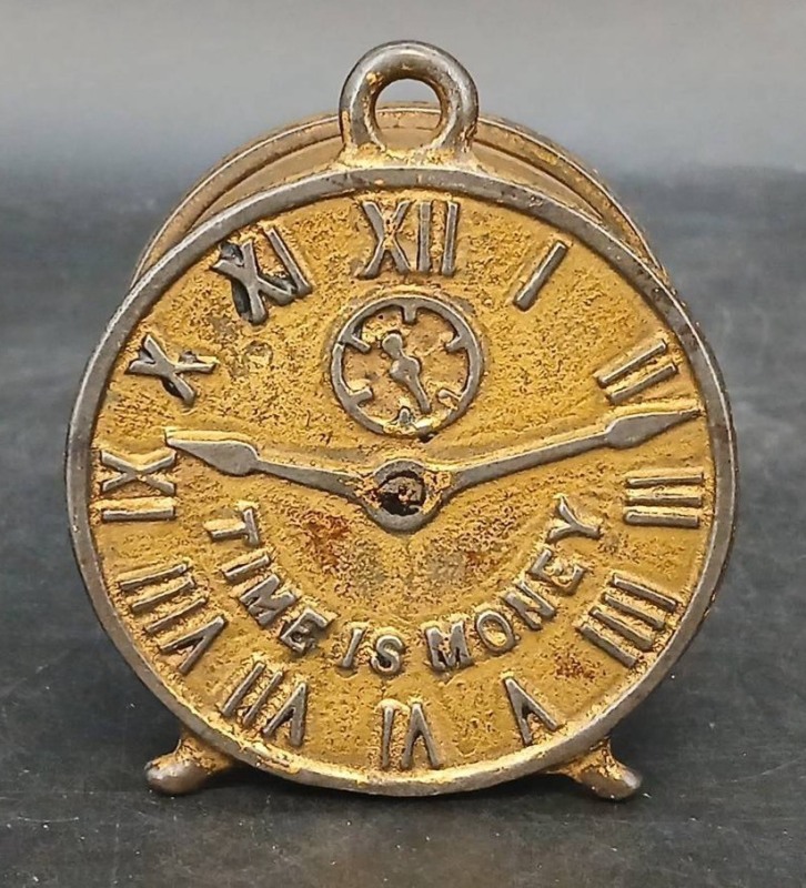 Cast Metal "Time Is Money" Bank