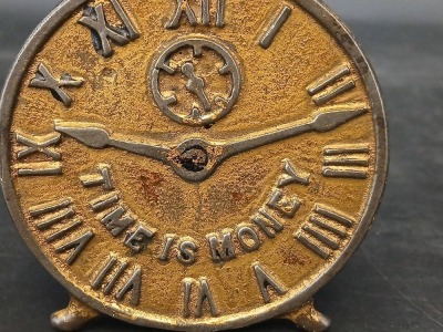 Cast Metal "Time Is Money" Bank - 6