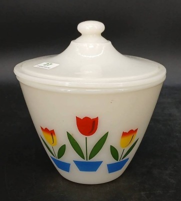 Anchor Hocking Fire-King Milk Glass Tulip Canister Set - 2