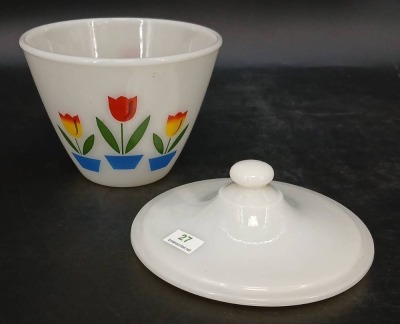 Anchor Hocking Fire-King Milk Glass Tulip Canister Set - 6