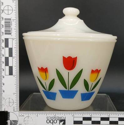 Anchor Hocking Fire-King Milk Glass Tulip Canister Set - 8