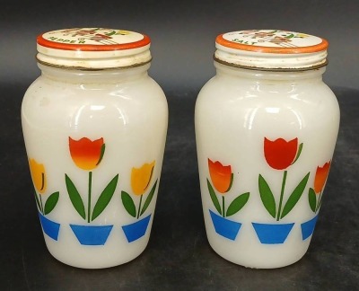 Anchor Hocking Fire-King Milk Glass Tulip Canister Set - 9