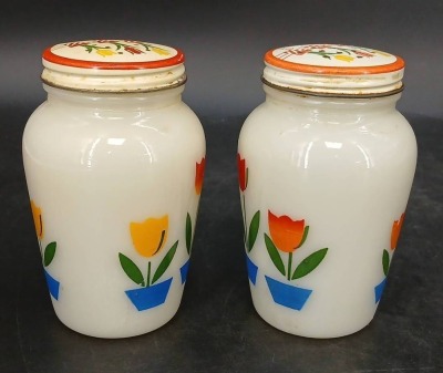 Anchor Hocking Fire-King Milk Glass Tulip Canister Set - 11