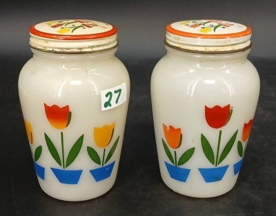 Anchor Hocking Fire-King Milk Glass Tulip Canister Set - 12