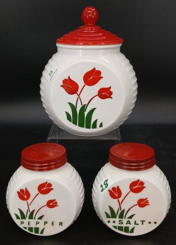 White kitchenware Canister and Shaker Set