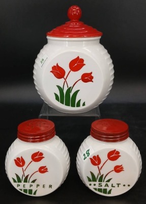 White kitchenware Canister and Shaker Set