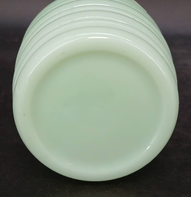 Green Jadite Salt and Pepper, and Flour Jar - 7