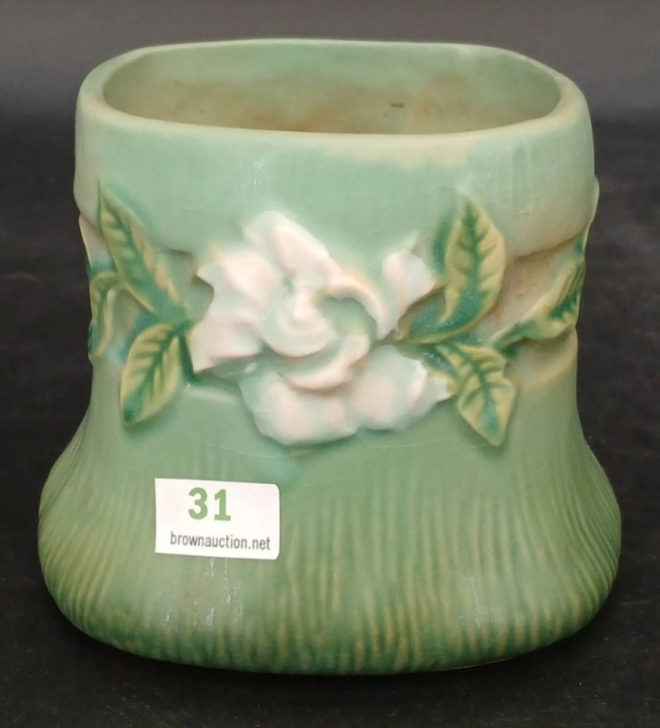Roseville Pottery Gardenia 656-3" Planter, green