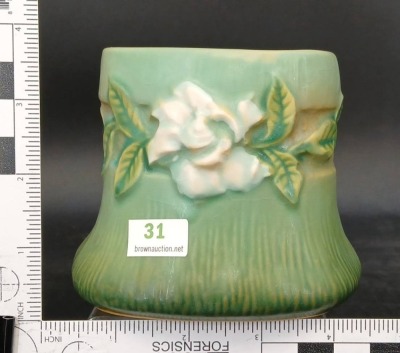 Roseville Pottery Gardenia 656-3" Planter, green - 8