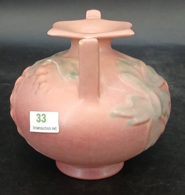 Roseville Pottery Bleeding Heart 961-4" Vase - 2