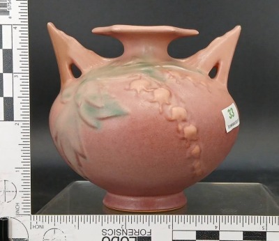 Roseville Pottery Bleeding Heart 961-4" Vase - 9