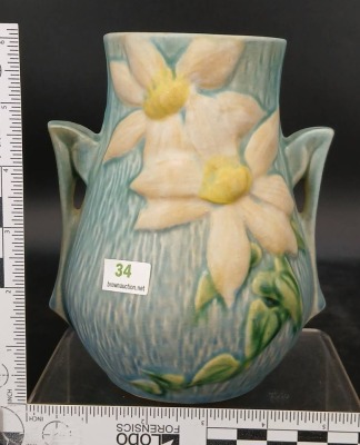 Roseville Pottery Clematis 103-6" Vase - 8