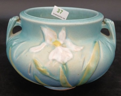 Roseville Pottery Iris 647-3" Jardiniere