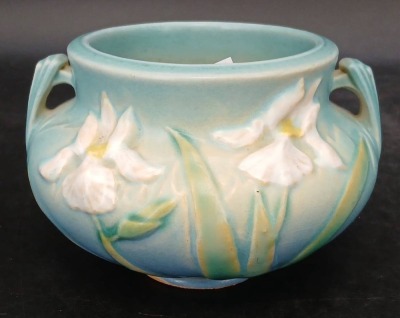Roseville Pottery Iris 647-3" Jardiniere - 3