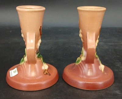 Roseville Pottery Snowberry 1CS-2" Pair of Candlesticks - 2