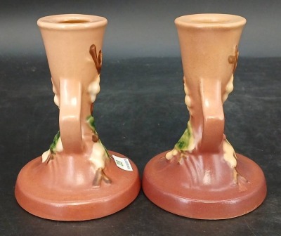 Roseville Pottery Snowberry 1CS-2" Pair of Candlesticks - 4