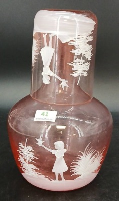 Mary Gregory Style Cranberry Tumble-Up - 2