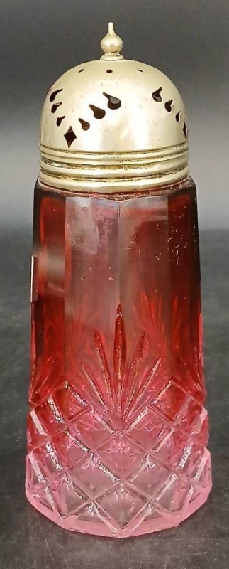 Victorian Cranberry to Clear Sugar Shaker