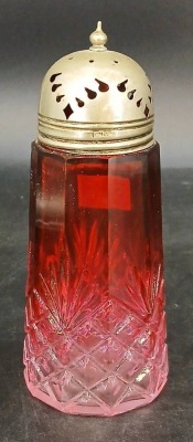 Victorian Cranberry to Clear Sugar Shaker - 2