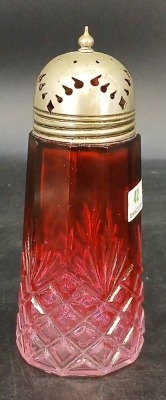 Victorian Cranberry to Clear Sugar Shaker - 3