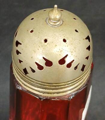 Victorian Cranberry to Clear Sugar Shaker - 4