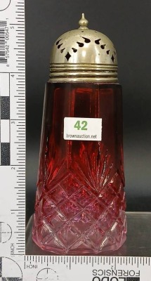 Victorian Cranberry to Clear Sugar Shaker - 6