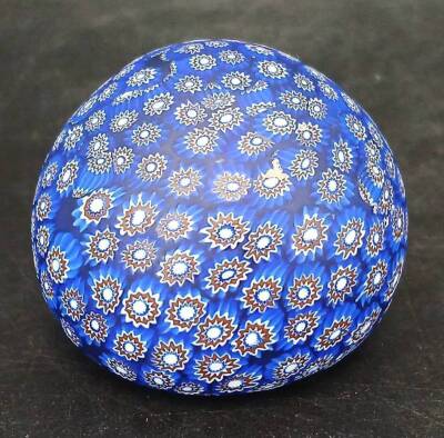 Blue Millefiori Glass Paperweight - 2