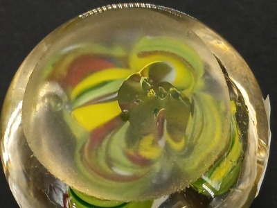 (3) Hand Blown Glass Paperweights - 8