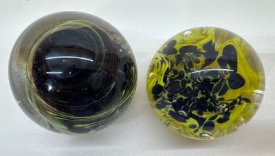 (2) Art Glass Paperweights - 2