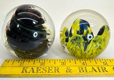 (2) Art Glass Paperweights - 4