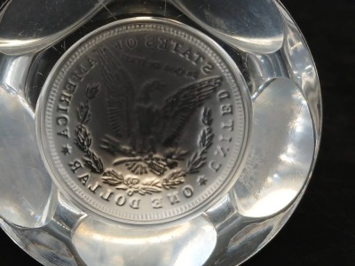 (2) Lucite Coin Paperweights (1 damaged) - 8