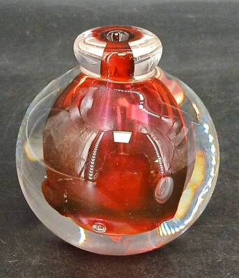 Signed Rollin Karg Art Glass Paperweight - 3