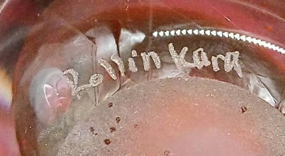 Signed Rollin Karg Art Glass Paperweight - 6