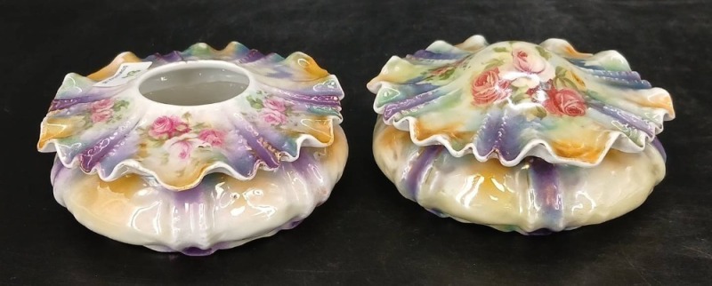 RS Prussia Porcelain Covered Dresser Jars