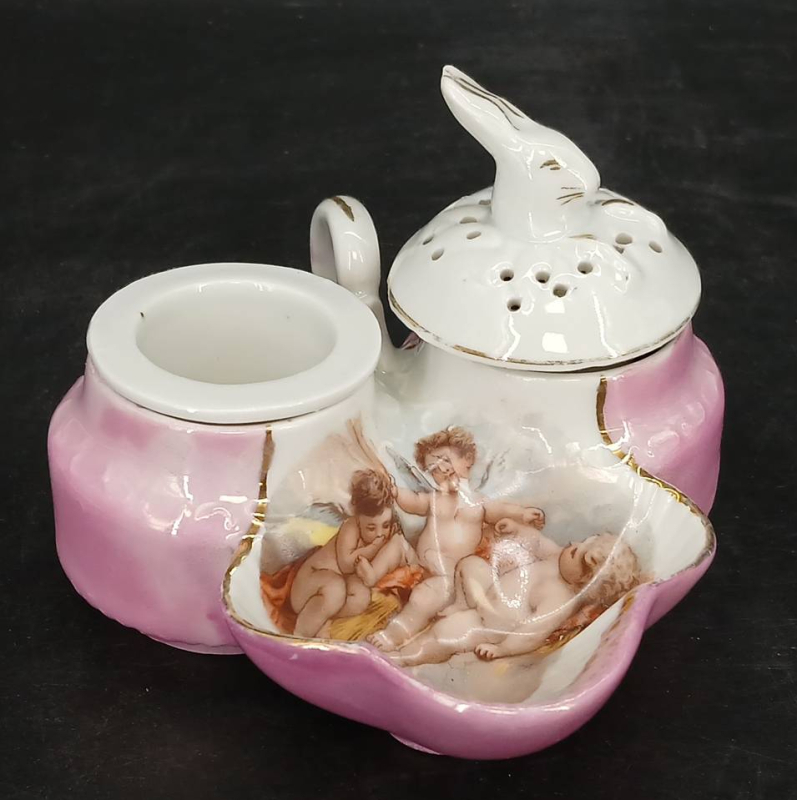 Hand-Painted Porcelain Condiment Set