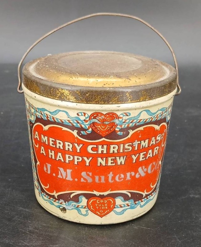J.M. Suter & Co. Christmas Tin Pail