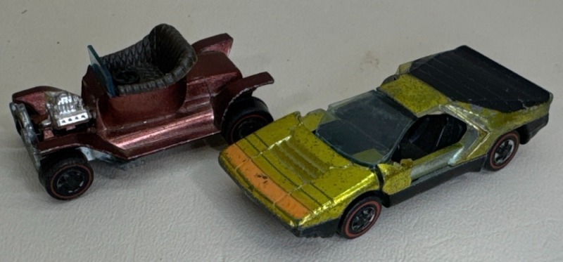 2 Hot Wheels Redlines Diecast Cars with Parts