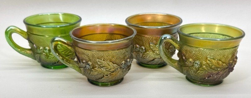 (4) Carnival Glass Punch Cups
