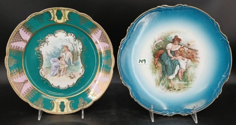 (2) Hand Painted Porcelain Plates