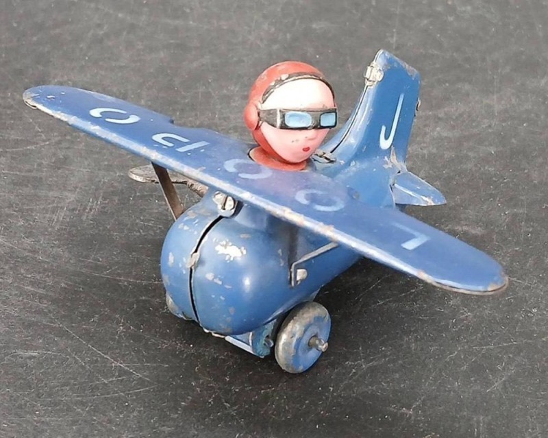 LOOPO Tin Wind-Up Toy Airplane